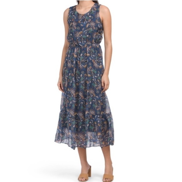 NWT LARA GUIDOTTI Silk Blend Floral Printed Maxi Dress - Picture 1 of 15